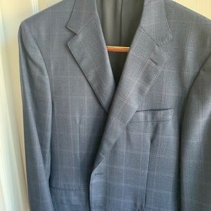 Canali Plaid Blue Sport Coat 42R